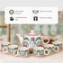 Peagal Ceramic Tea Set With 6 Cups and Kettle
